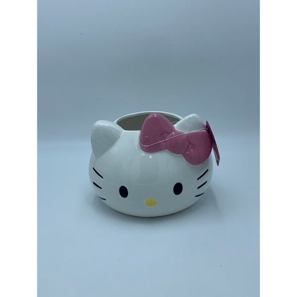 Sanrio Hello Kitty Large Ceramic Planter Pot Pink Bow - Picture 12 of 12